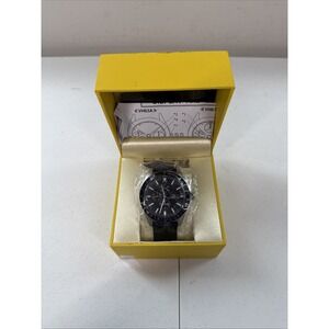 Invicta Men's 38976 Aviator Quartz Chronograph Silver, Black‎ Dial Leather Watch